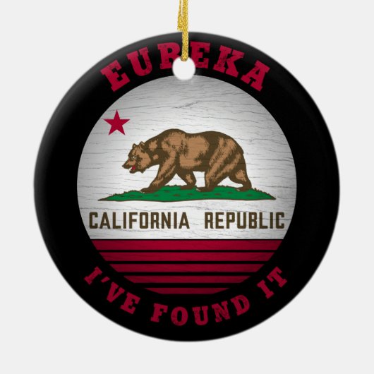 CALIFORNIA EUREKA STATE FLAG KERAMISCH ORNAMENT (Achterkant)