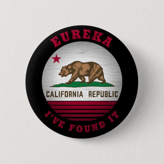 CALIFORNIA EUREKA STATE FLAG RONDE BUTTON 5,7 CM (Voorkant)