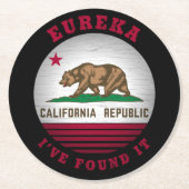 CALIFORNIA EUREKA STATE FLAG RONDE KARTONNEN ONDERZETTER (Voorkant)