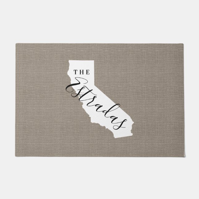 California Family Monogram State Doormat Deurmat (Voorkant)