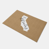 California Family Monogram State Doormat Deurmat (Schuin)