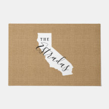California Family Monogram State Doormat