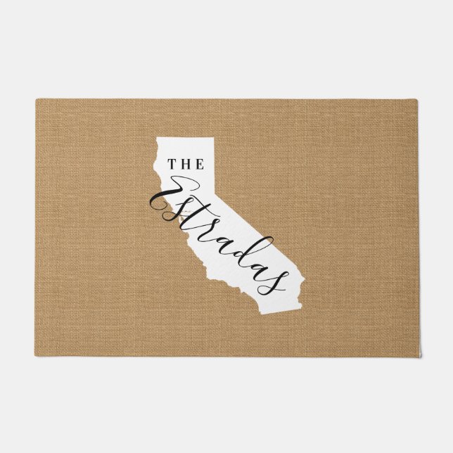 California Family Monogram State Doormat Deurmat (Voorkant)