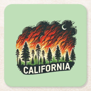 CALIFORNIA FIRE SLEUTELHANGER KARTONNEN ONDERZETTERS