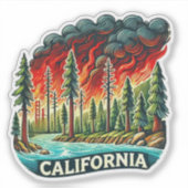 CALIFORNIA FIRE SLEUTELHANGER STICKER (Voorkant)