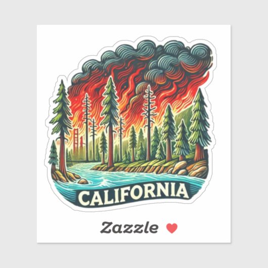 CALIFORNIA FIRE SLEUTELHANGER STICKER (Vel)