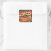 CALIFORNIA FIRE SLEUTELHANGER VIERKANTE STICKER (Tas)