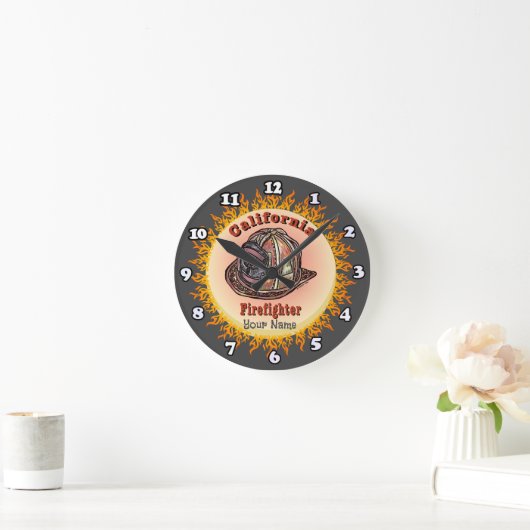 California Firefighter Clock Ronde Klok (Huis)