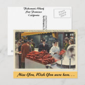 California, Fishermans's Wharf Briefkaart (Voorkant / Achterkant)
