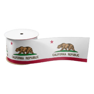 California Flag & America States Verenigde Staten  Satijnen Lint