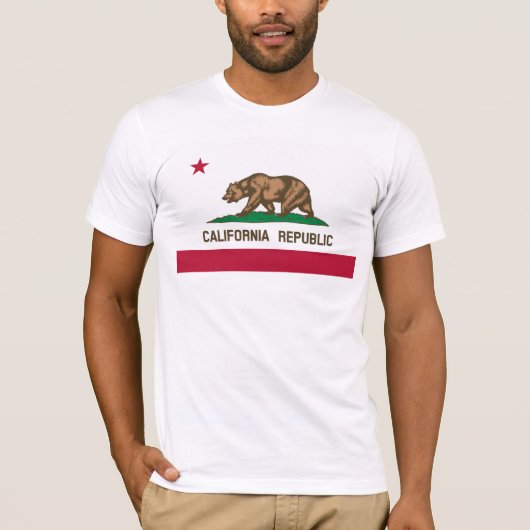 California Flag Basic Bella Canvas T-Shirt (Voorkant)