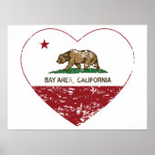 california flag bay area centre distale poster (Voorkant)