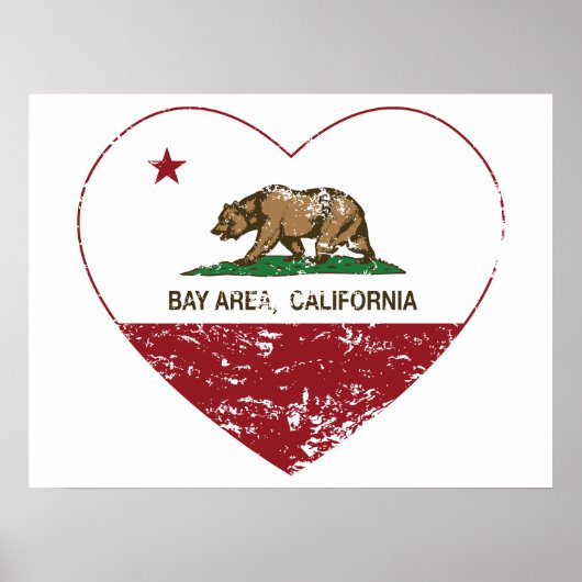 california flag bay area centre distale poster (Voorkant)