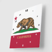 California Flag & California mode /design USA Vierkante Klok (Hoek)