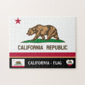 California Flag & California State USA/America Legpuzzel (Horizontaal)