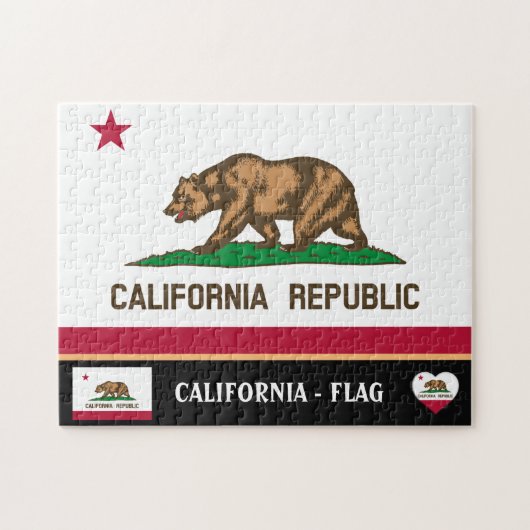 California Flag & California State USA/America Legpuzzel (Horizontaal)