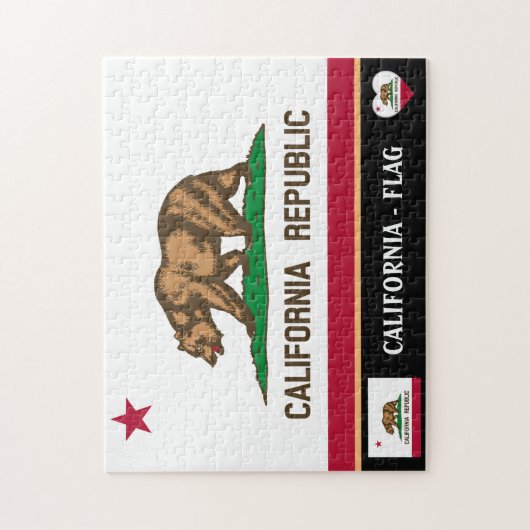 California Flag & California State USA/America Legpuzzel (Verticaal)