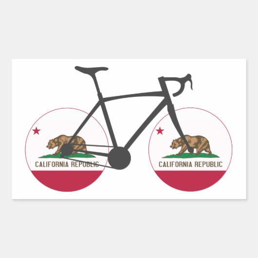 California Flag Cycling Rechthoekige Sticker (Voorkant)