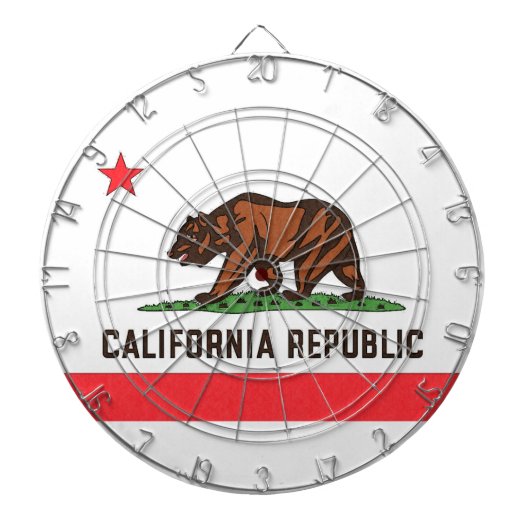 CALIFORNIA FLAG Dart Board Dartbord (Voorkant)