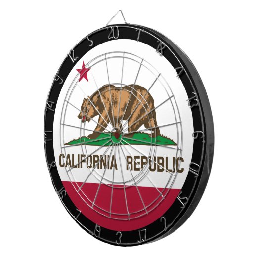 California Flag Dartboard en California/game board Dartbord (Voorkant Rechts)