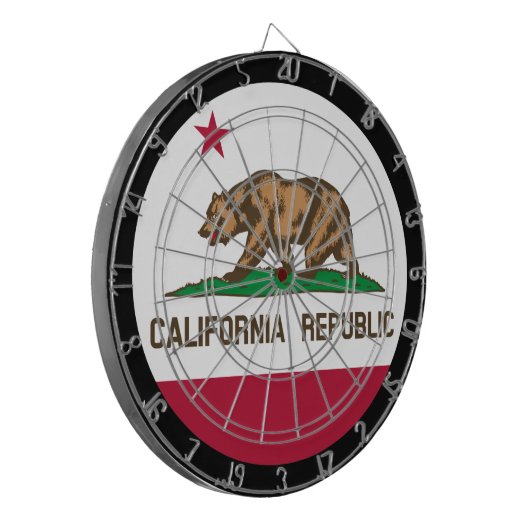 California Flag Dartboard en California/game board Dartbord (Voorkant Links)