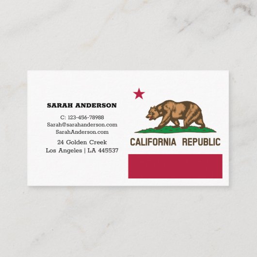 California Flag Elegant Visitekaartjes / Verenigde (Achterkant)