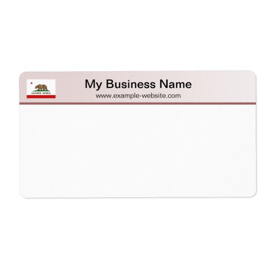 California Flag Header Verzendlabel (Voorkant)