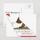 California Flag Map Briefkaart (Voorkant / Achterkant)