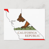 California Flag Map Briefkaart (Voorkant)