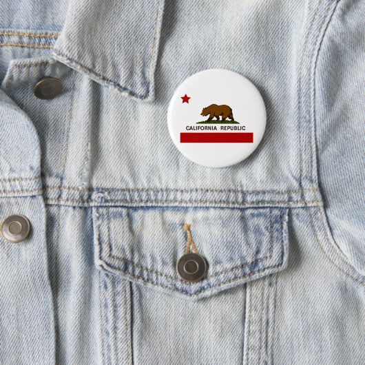 California Flag Patriotic Ronde Button 5,7 Cm (In situ)