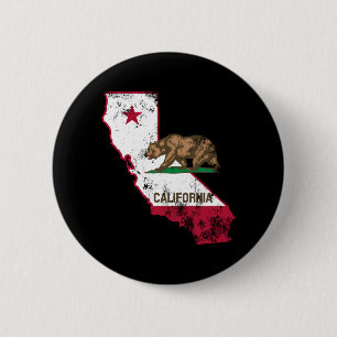 California Flag Patriotic Ronde Button 5,7 Cm