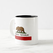 California Flag Patriotic Tweekleurige Koffiemok (Voorkant links)