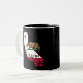 California Flag Patriotic Tweekleurige Koffiemok (Voorkant links)