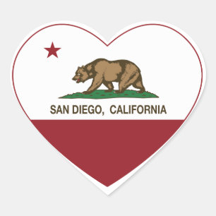 california flag san diego hart sticker