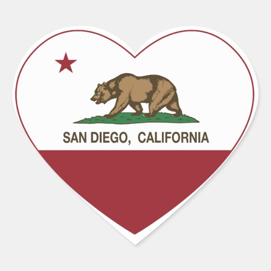 california flag san diego hart sticker (Voorkant)