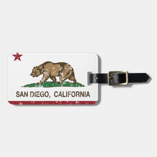 california flag san diego nood bagagelabel (Voorkant horizontaal)