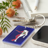California flag scuba diver outline sleutelhanger (Voorkant Rechts)