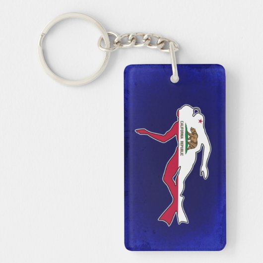 California flag scuba diver outline sleutelhanger (Voorkant)