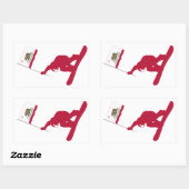 California Flag Snowboard Rechthoekige Sticker (Vel)