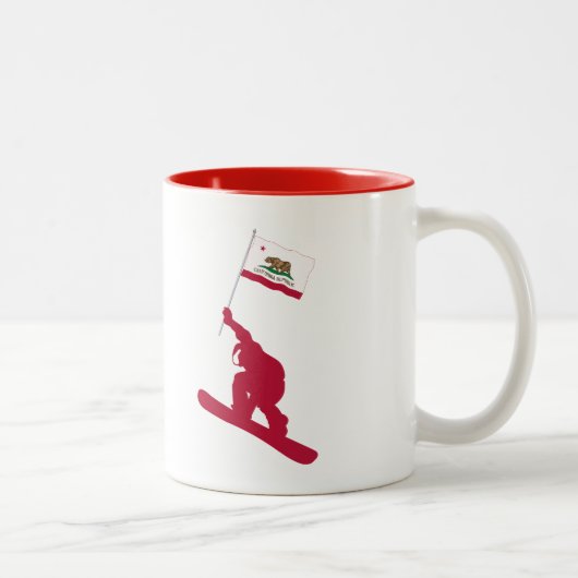 California Flag Snowboard Tweekleurige Koffiemok (Rechts)