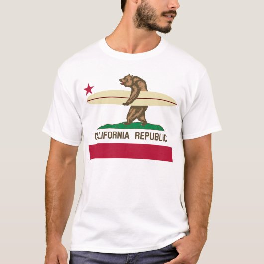 California Flag Surfing Beer Mannen Graphic T-Shir T-shirt (Voorkant)