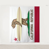 California Flag Surfing Beer Tapestry Wandkleed (Voorkant)