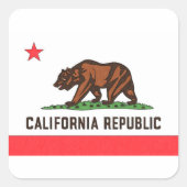CALIFORNIA FLAG VIERKANTE STICKER (Voorkant)