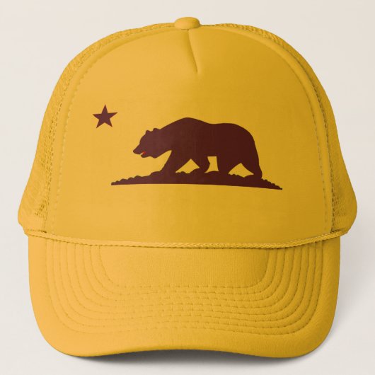 California Flag Yellow Trucker Hat Pet (Voorkant)