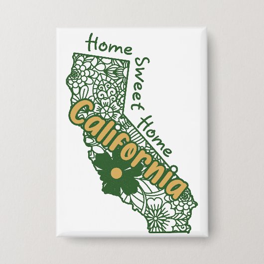 California Floral Doodles Button (Voorkant)