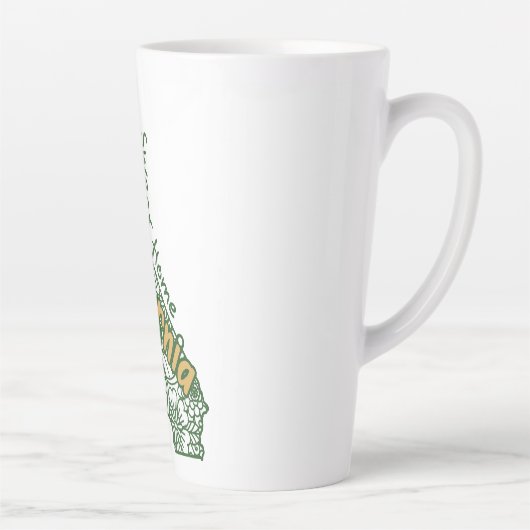 California Floral Doodles Latte Mok (Rechts)