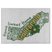 California Floral Doodles Snijplank (Voorkant)