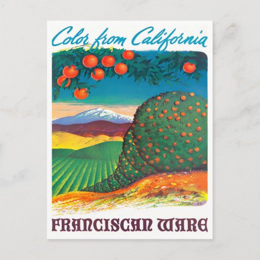 California Franciscan ware vintage-briefkaart Briefkaart (Voorkant)