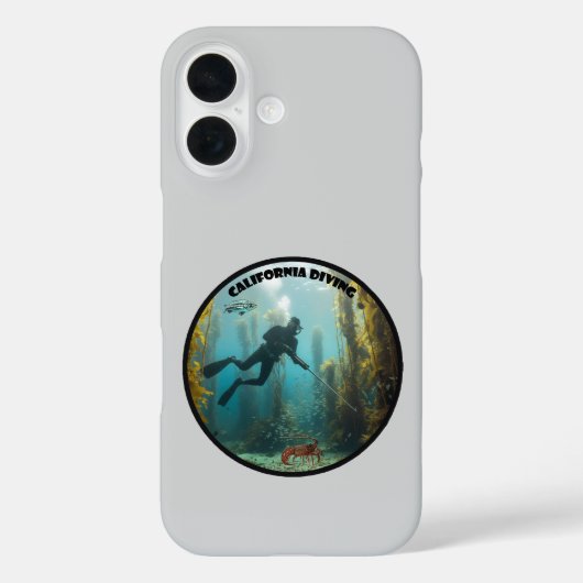 California Freediving Diver with Fish and Kelp URM Case-Mate iPhone Case (Achterkant)