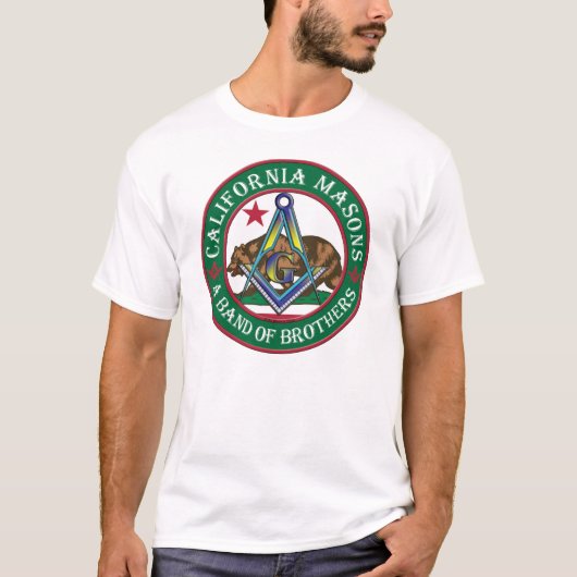 California Freemasons. Een band van Broers. T-shirt (Voorkant)